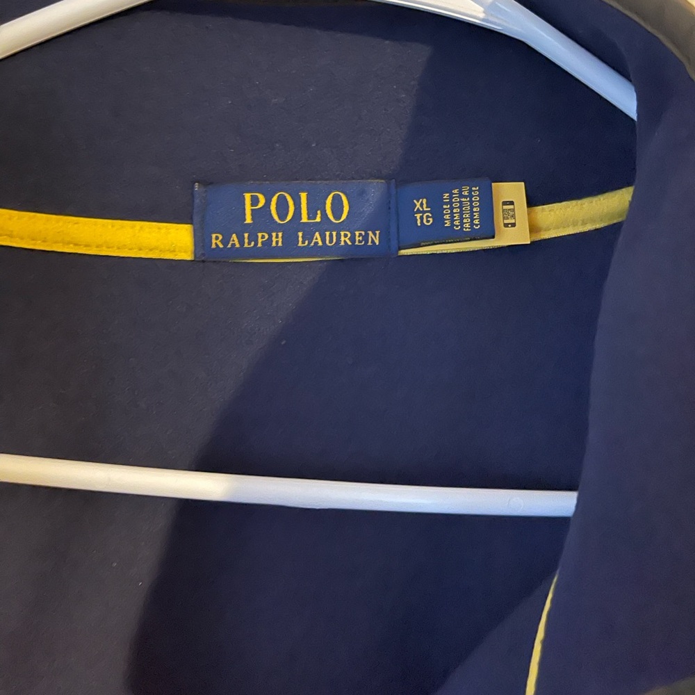 Polo Ralph Lauren RLPC67 USA Flag Fleece Navy Green Pullover Jacket - Picture 4 of 9